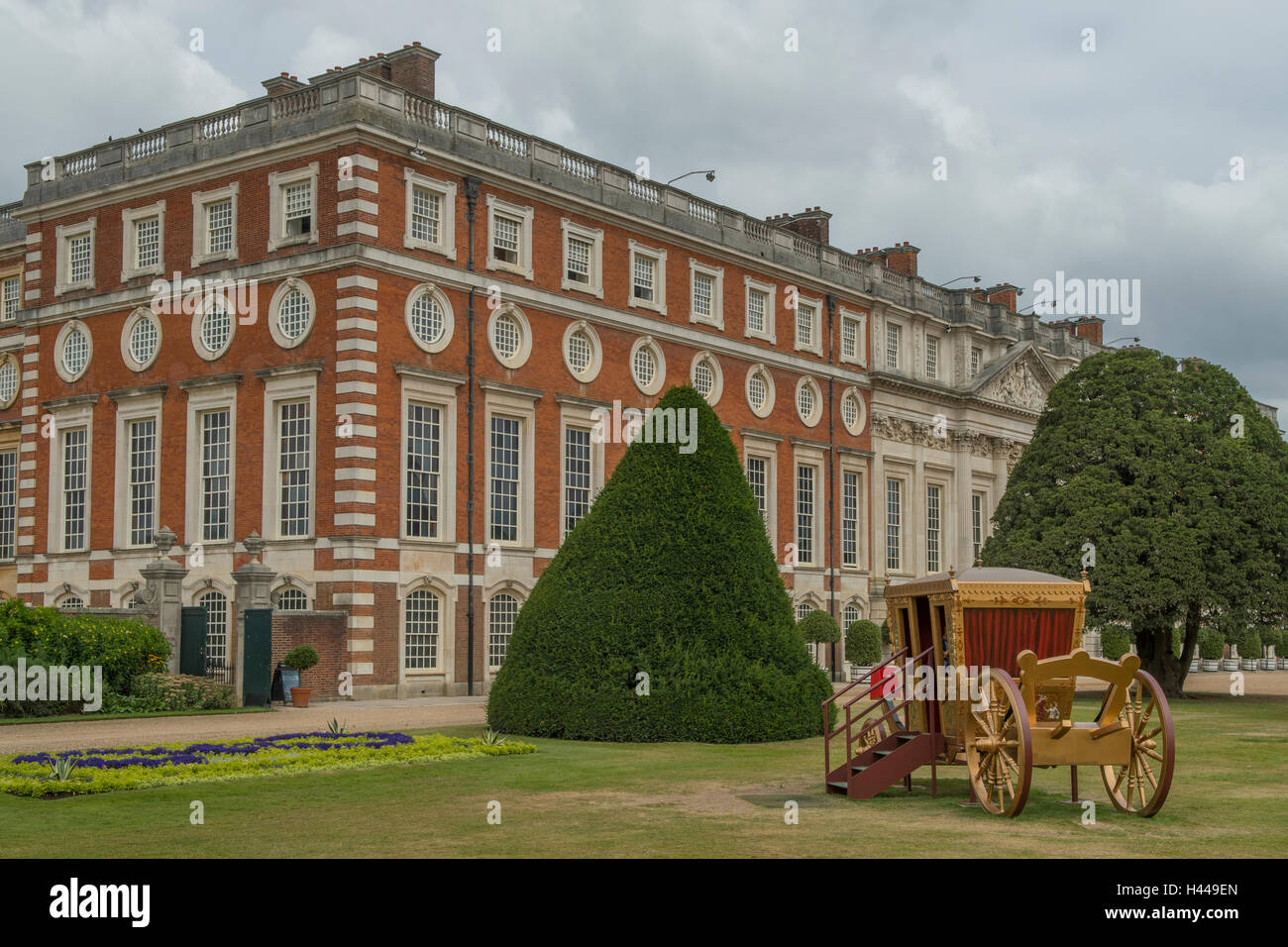 Gold Carriage, Hampton Court Palace, Richmond, London, England Stock Photo