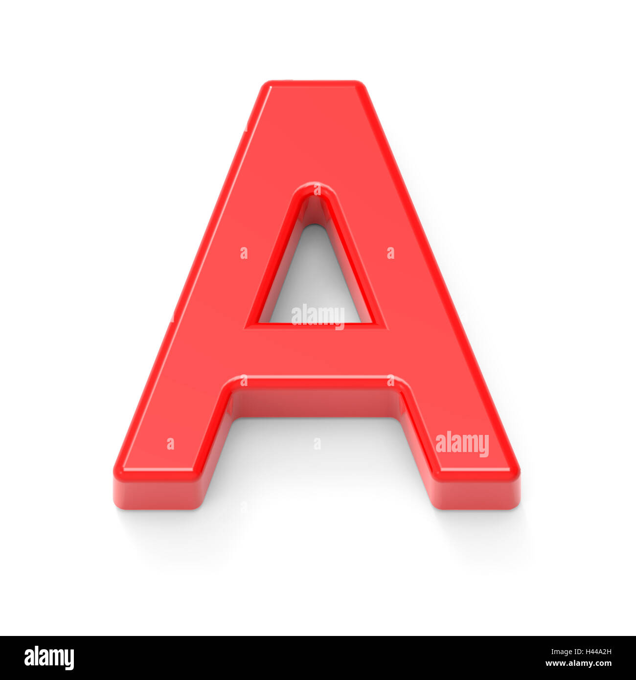 light red letter A, 3D rendering graphic isolated on white background Stock Photo