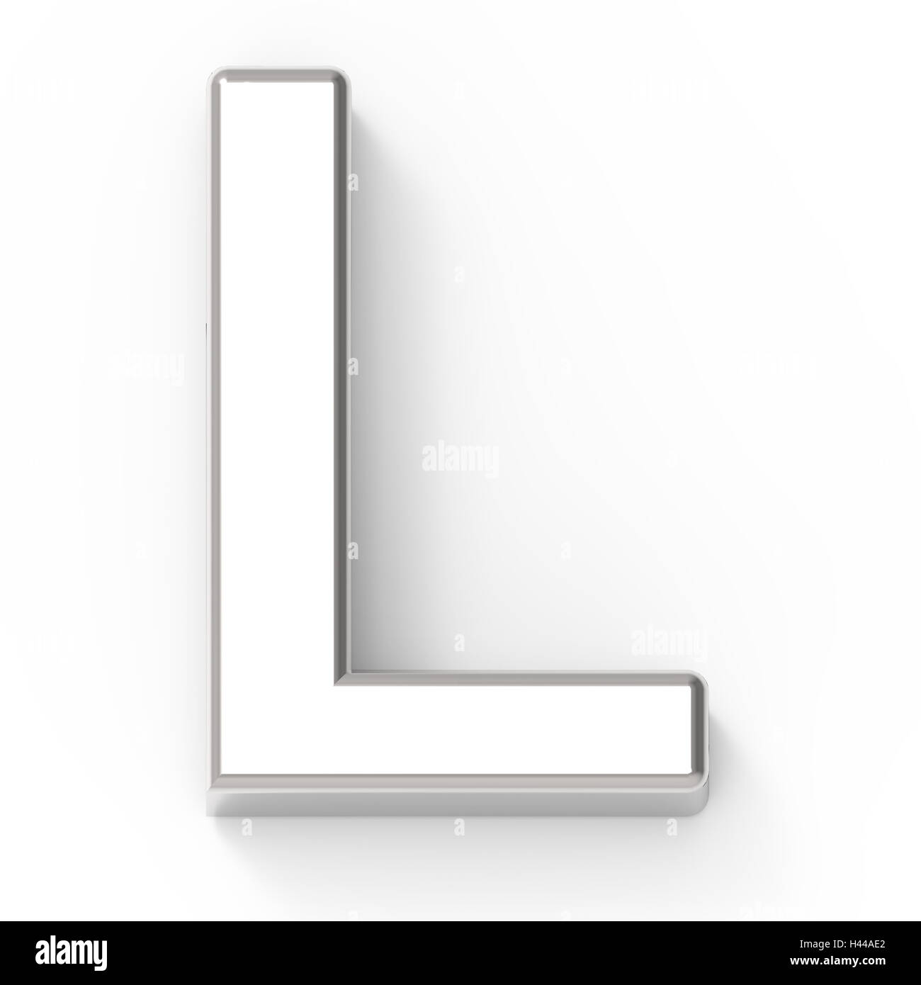 3d silver letter L, 3D rendering graphic isolated white background ...