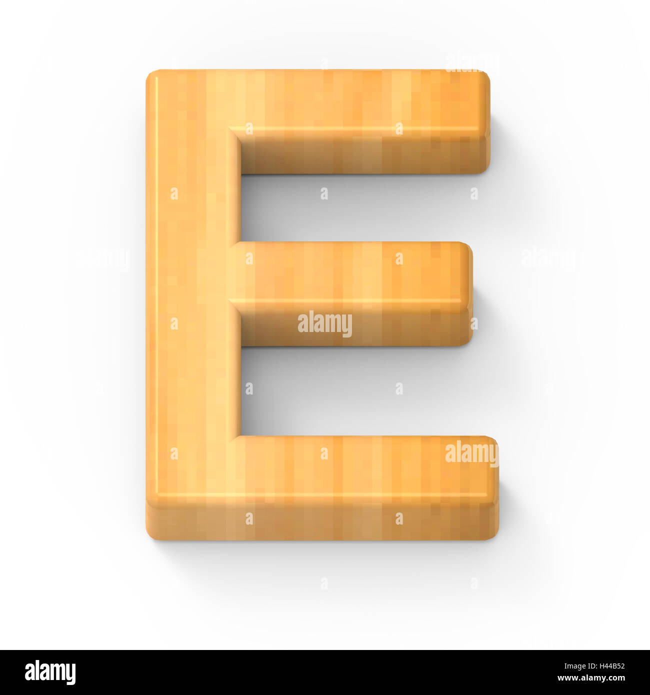 wood color letter E, 3D rendering graphic isolated white background ...