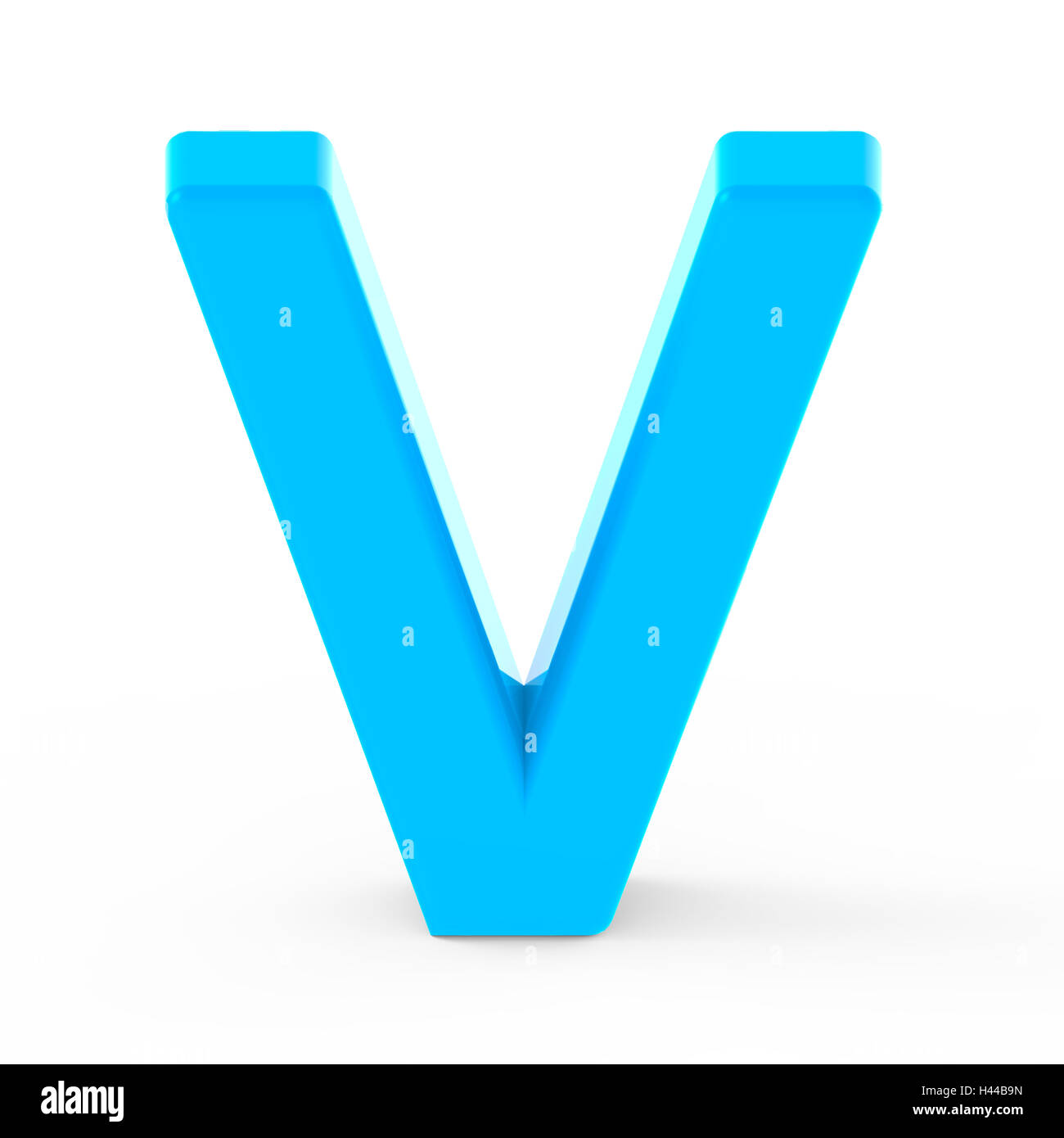 Light Blue Letter V 3d Rendering Graphic Isolated White Background Stock Photo Alamy