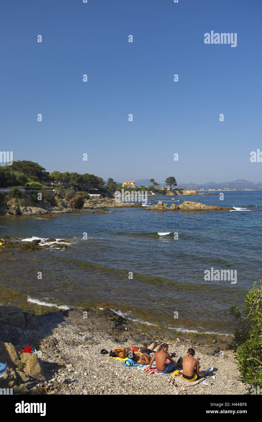 France, Cote d'Azur, Saint Aygulf, bath bay, bile coast, tourist, no model release, Stock Photo