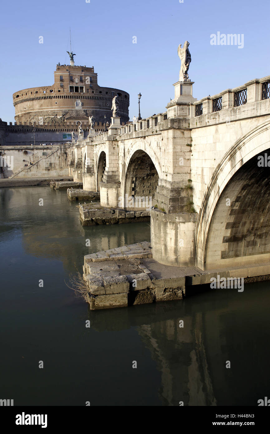 Italy, Rome, Castel Sant' Angelo, Ponte Sant' Angelo, Stock Photo