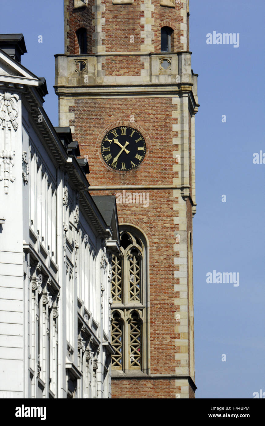 Germany, Hamburg, Poststrasse, old post, detail, clock tower, Stock Photo