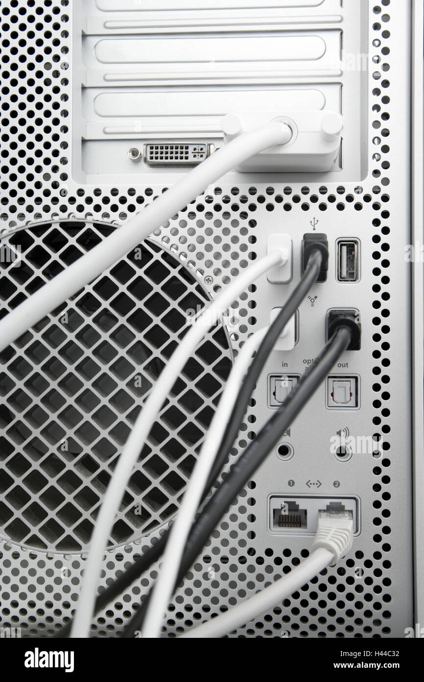 Computer, connections, detail Stock Photo Alamy