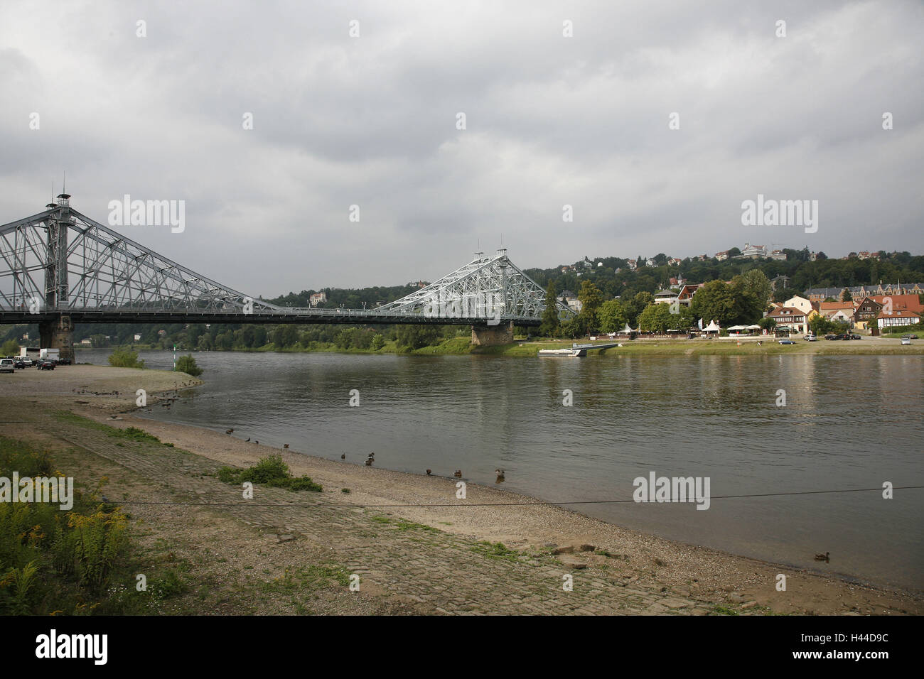 Germany, Saxony, Dresden, bridge, nasty surprise, Stock Photo