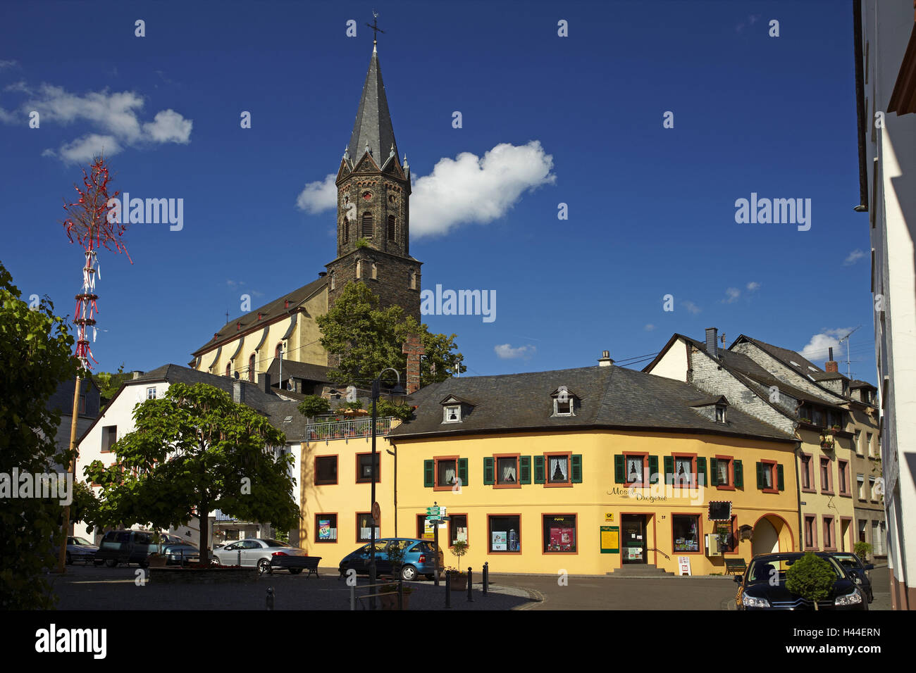 Germany, Moselle valley, Liesen, marketplace, Stock Photo