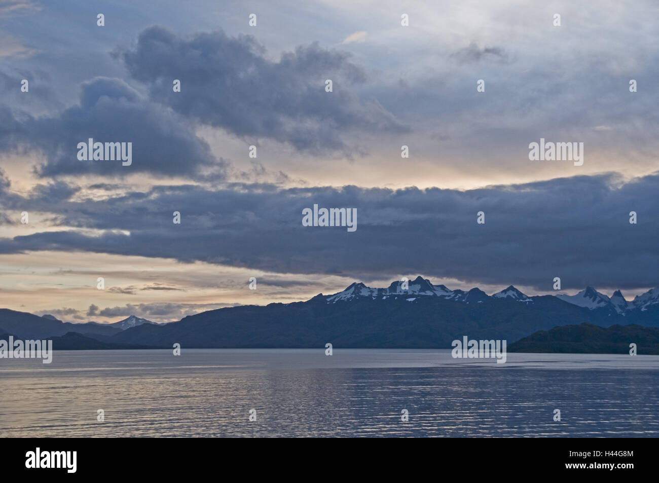 Chile, fjord scenery, beagle channel, evening light Stock Photo - Alamy