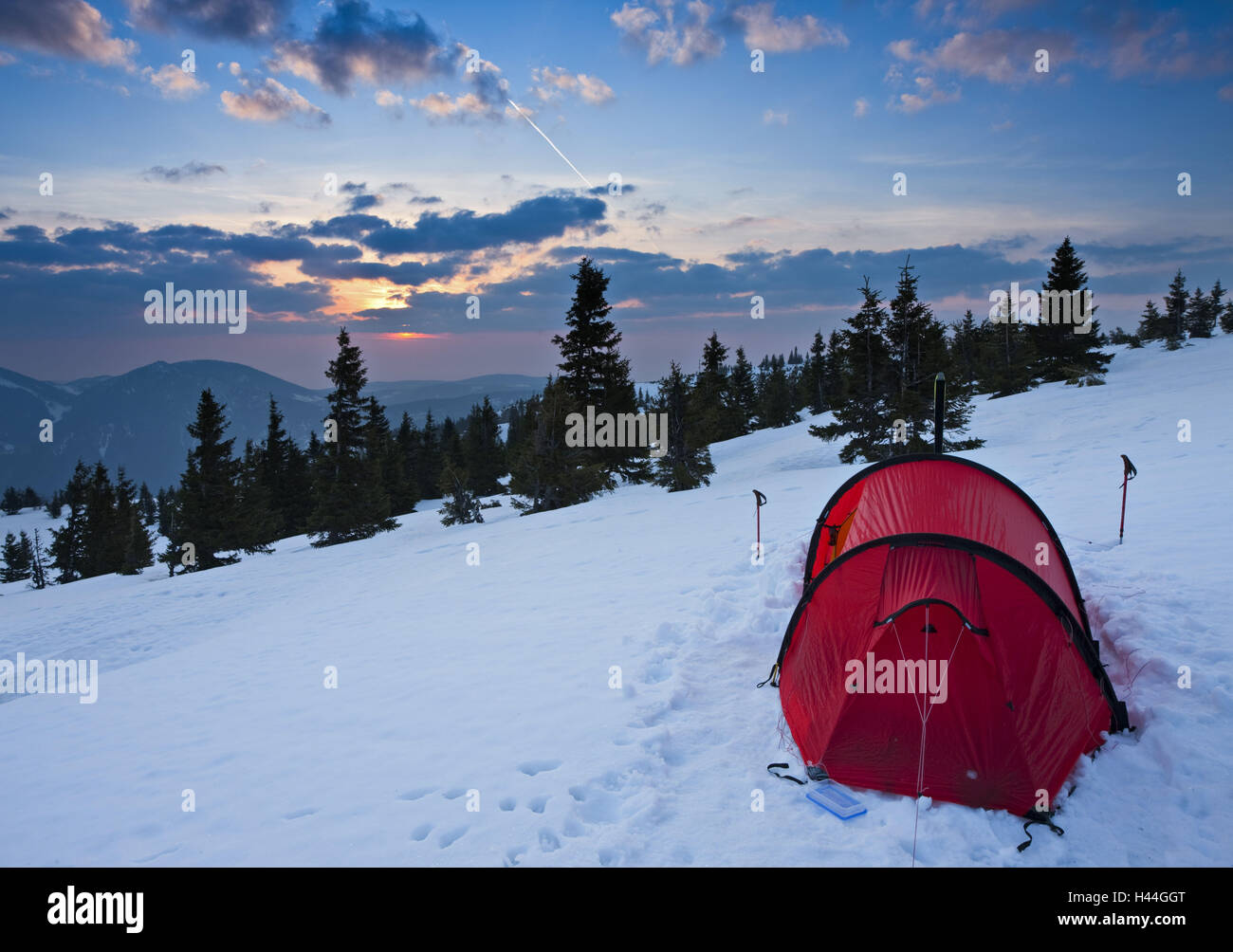 Austria, Lower Austria, Rax, snow, tent, winter, Stock Photo