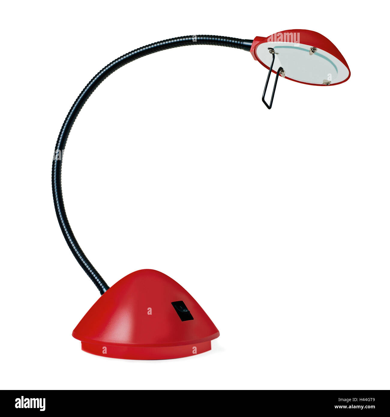 Red table lamp isolated on white background. Stock Photo