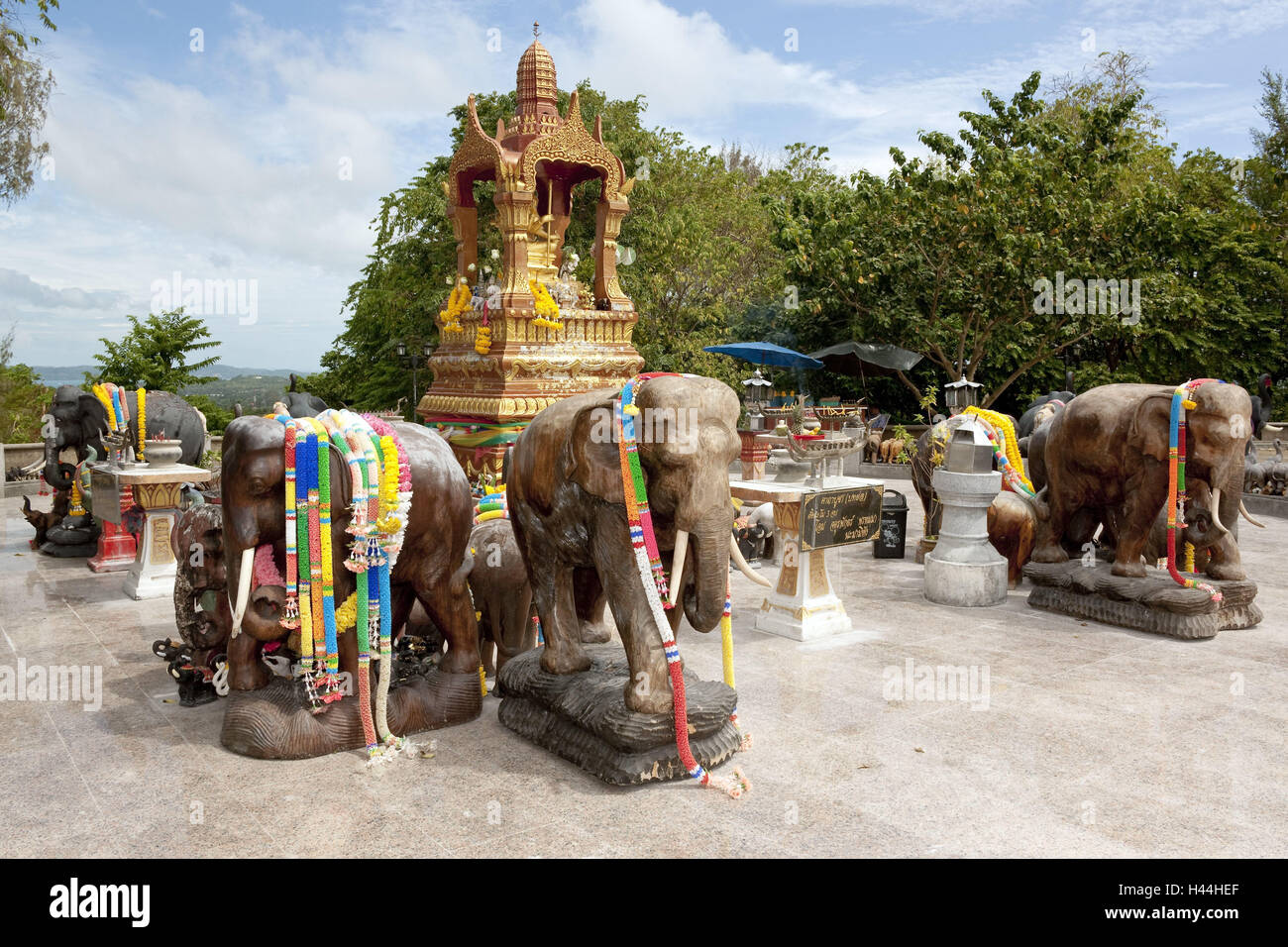 Elephant Shrine, Cape Laem Promthep, Phuket, Southern Thailand, Stock Photo