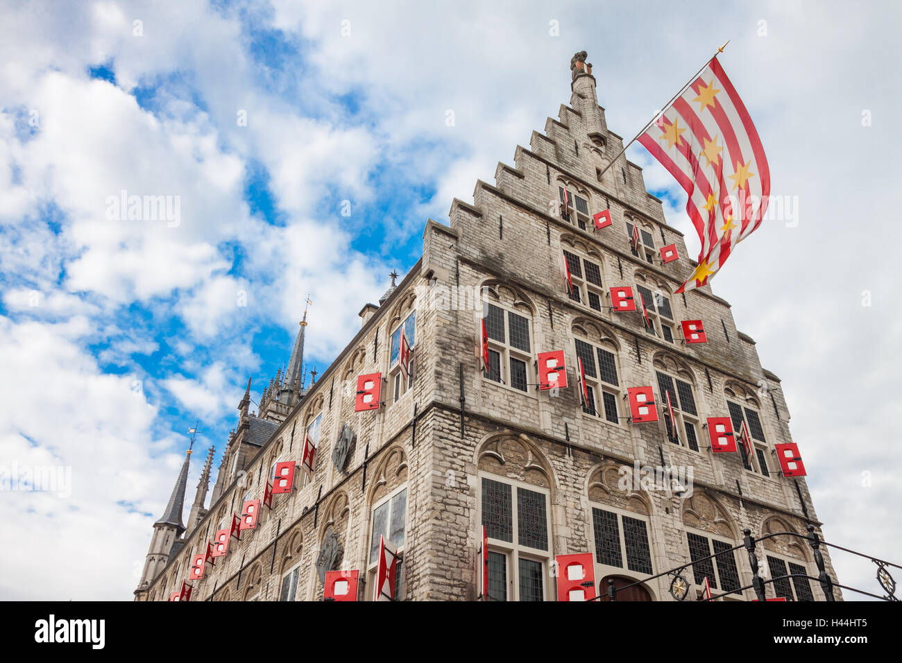 GOUDA, NETHERLANDS - May 18, 2012: Gothic building of the old Town Hall in Gouda, Netherlands Stock Photo