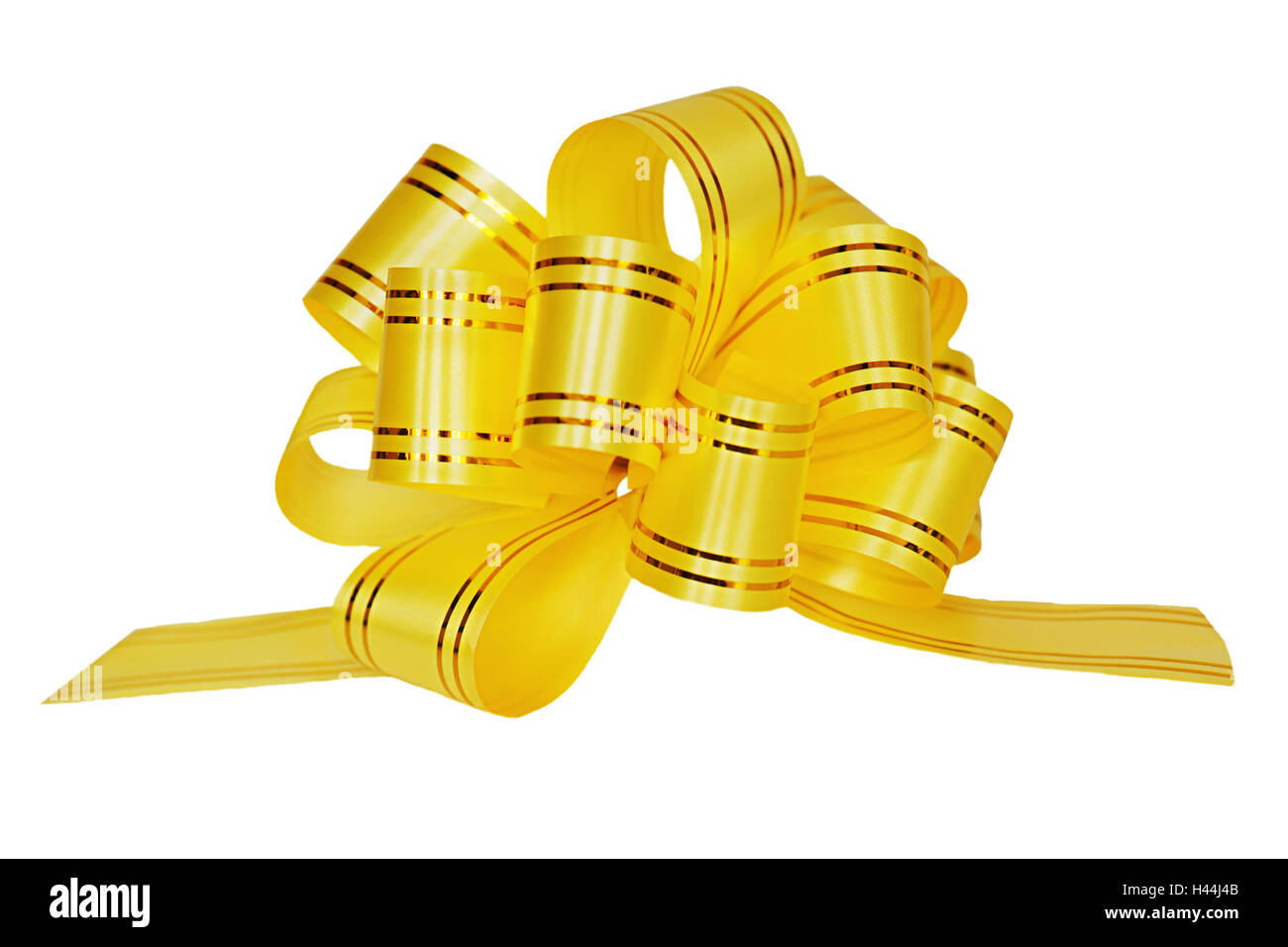 Gold ribbon and bow isolated on white background Stock Photo - Alamy