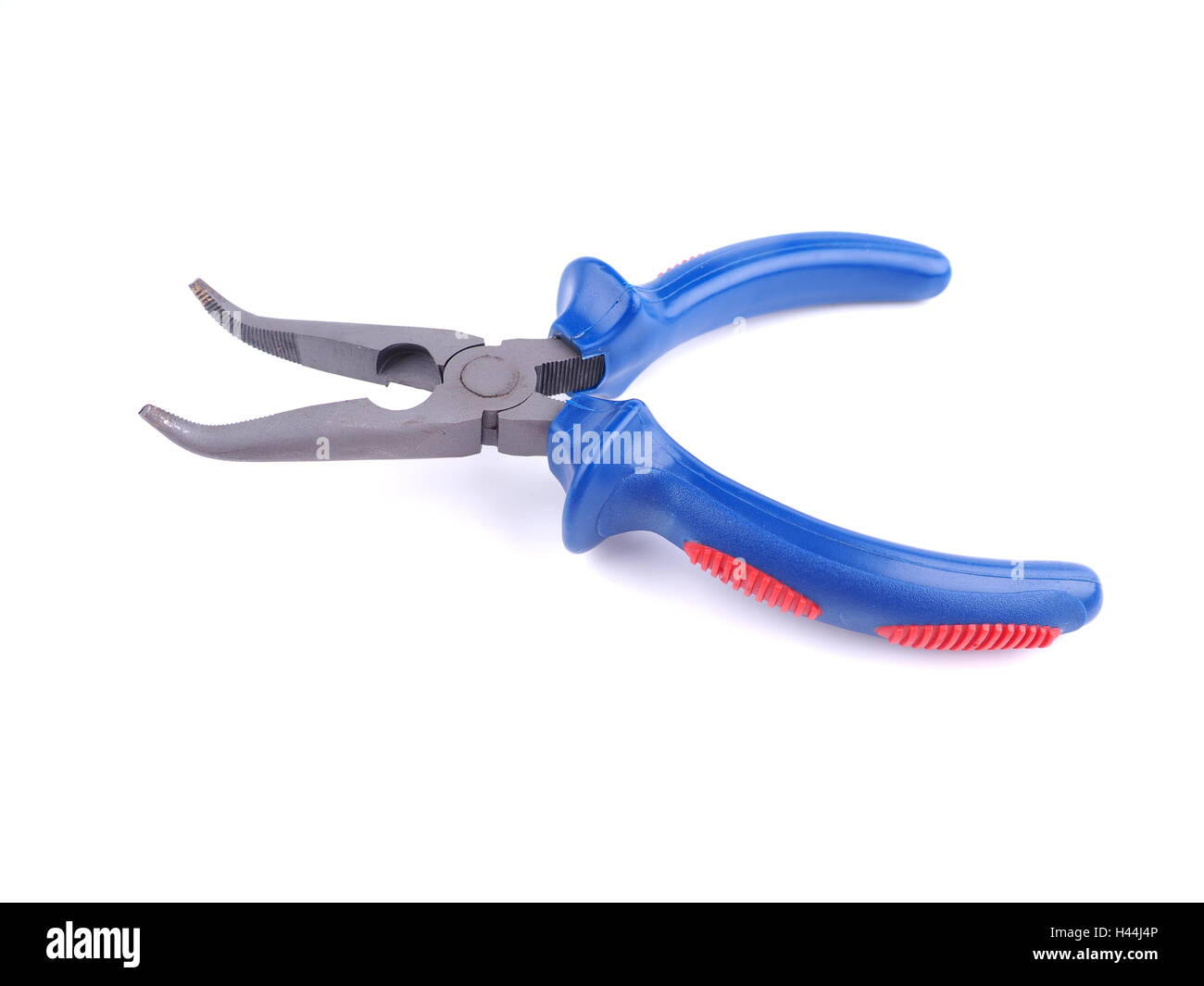 Blue pliers on a white background Stock Photo Alamy