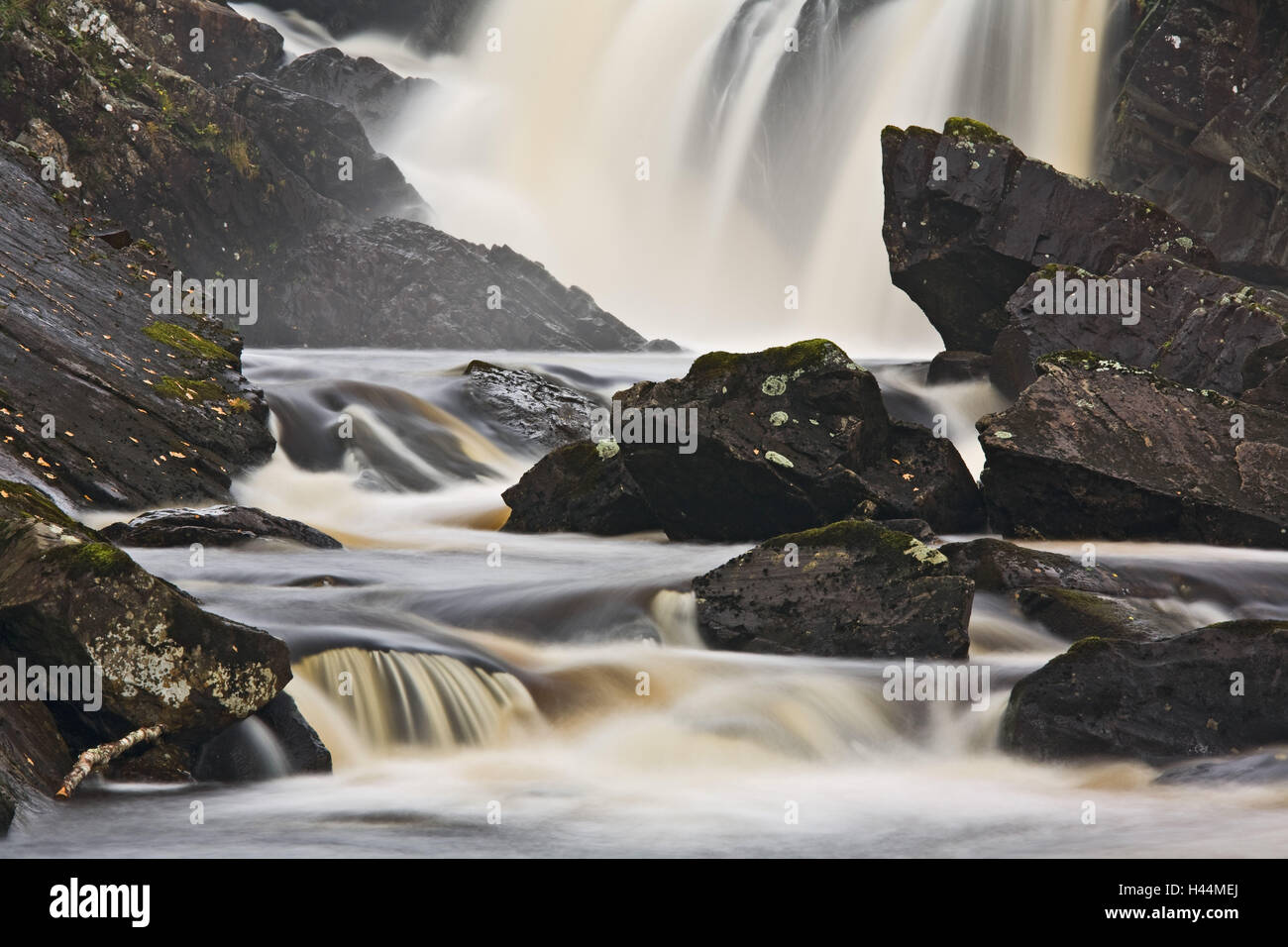 UK, Scotland, Argyllshire, waterfall, detail, Stock Photo