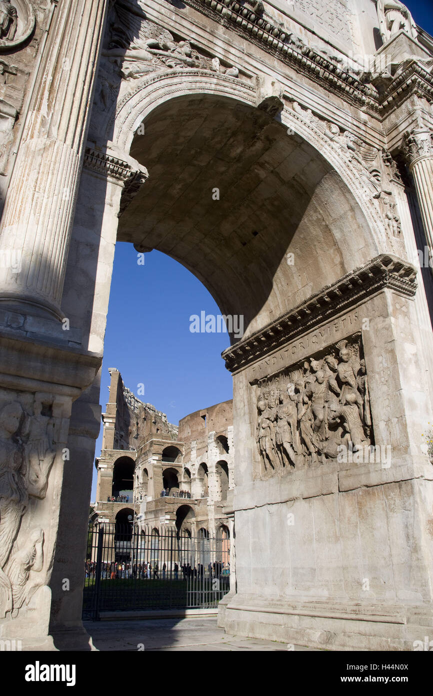 Konstantinsbogen, Coliseum, Rome, Italy, Stock Photo
