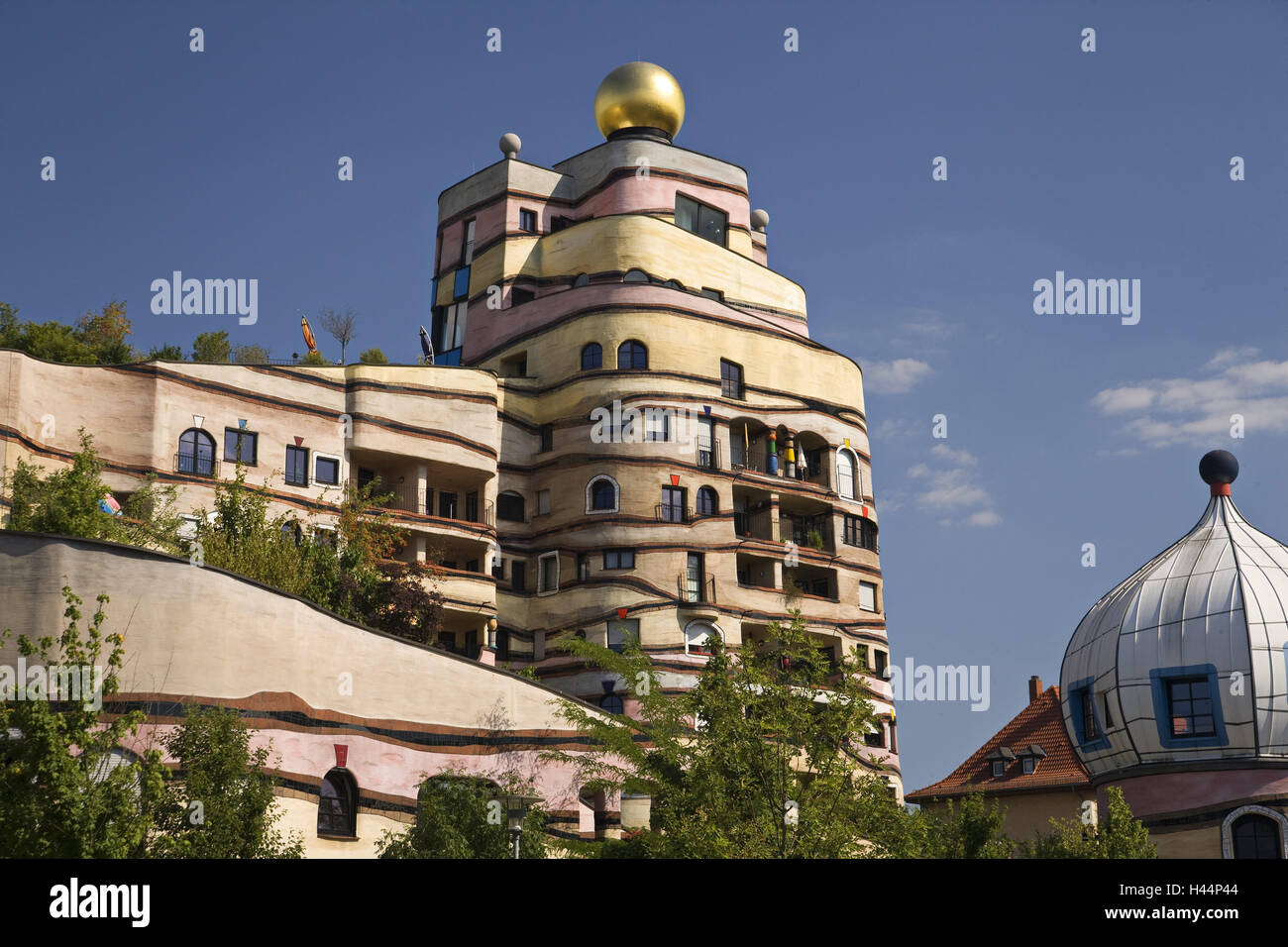 Germany, Hessen, Darmstadt, civil fourth, forest spiral, 100 water house, detail, town, architecture, building, artist, 100 water, residential house, residential complex, architectural style, skilfully, architecture, civil park fourth, place of interest, Stock Photo