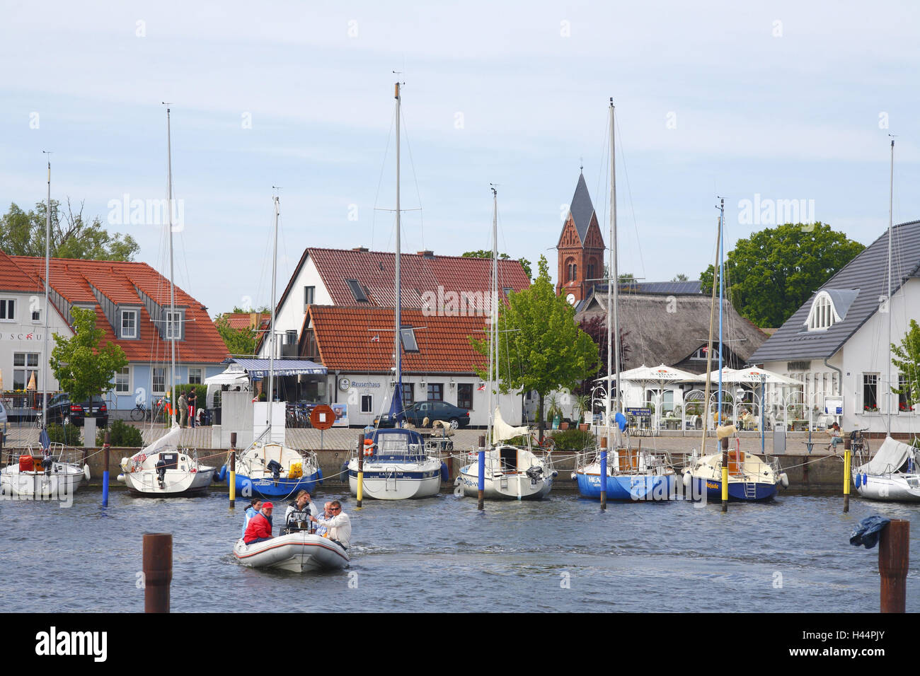 Germany, Mecklenburg-West Pomerania, Greifswald, yacht harbour, Wieck ...