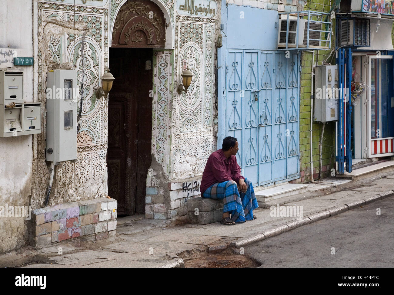 Saudi Arabia, province Makka, Jeddah, Old Town, entrance, man, Stock Photo