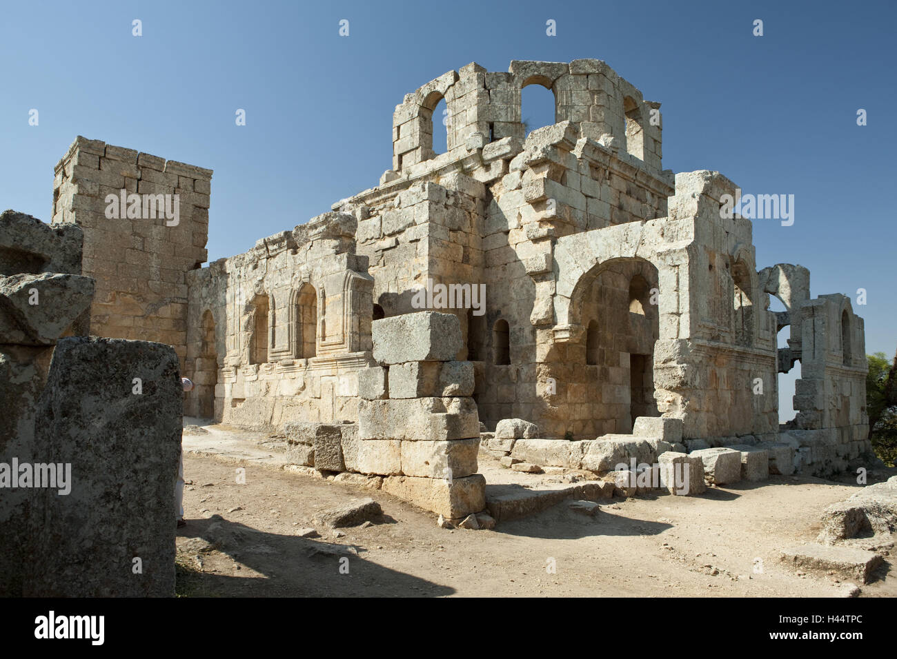 Syria, Qal'at Siman, ruin site, baptismal church, Stock Photo