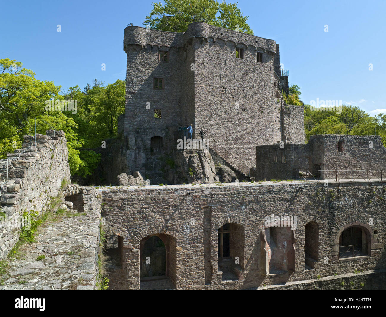 Germany, Baden-Wurttemberg, Baden-Baden, castle ruin Old bathing, Black ...