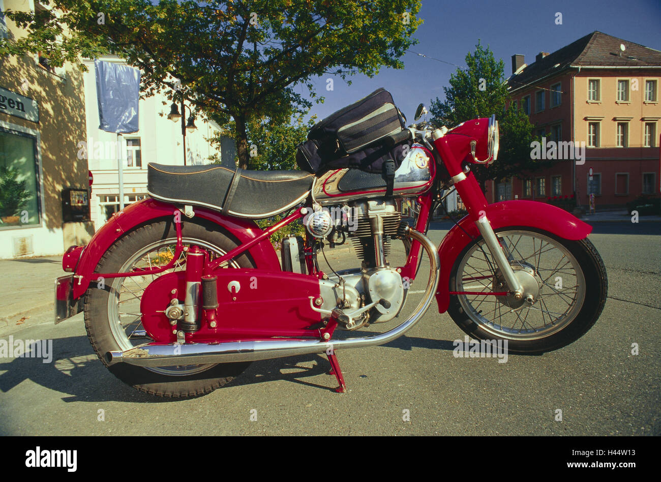 Old-timer, motorcycle, Horex Regina, red, year manufacture in 1954, vehicle, two-wheeled vehicle, cultivated, motorcycle, polishes, cultivated, collector's item, Stock Photo