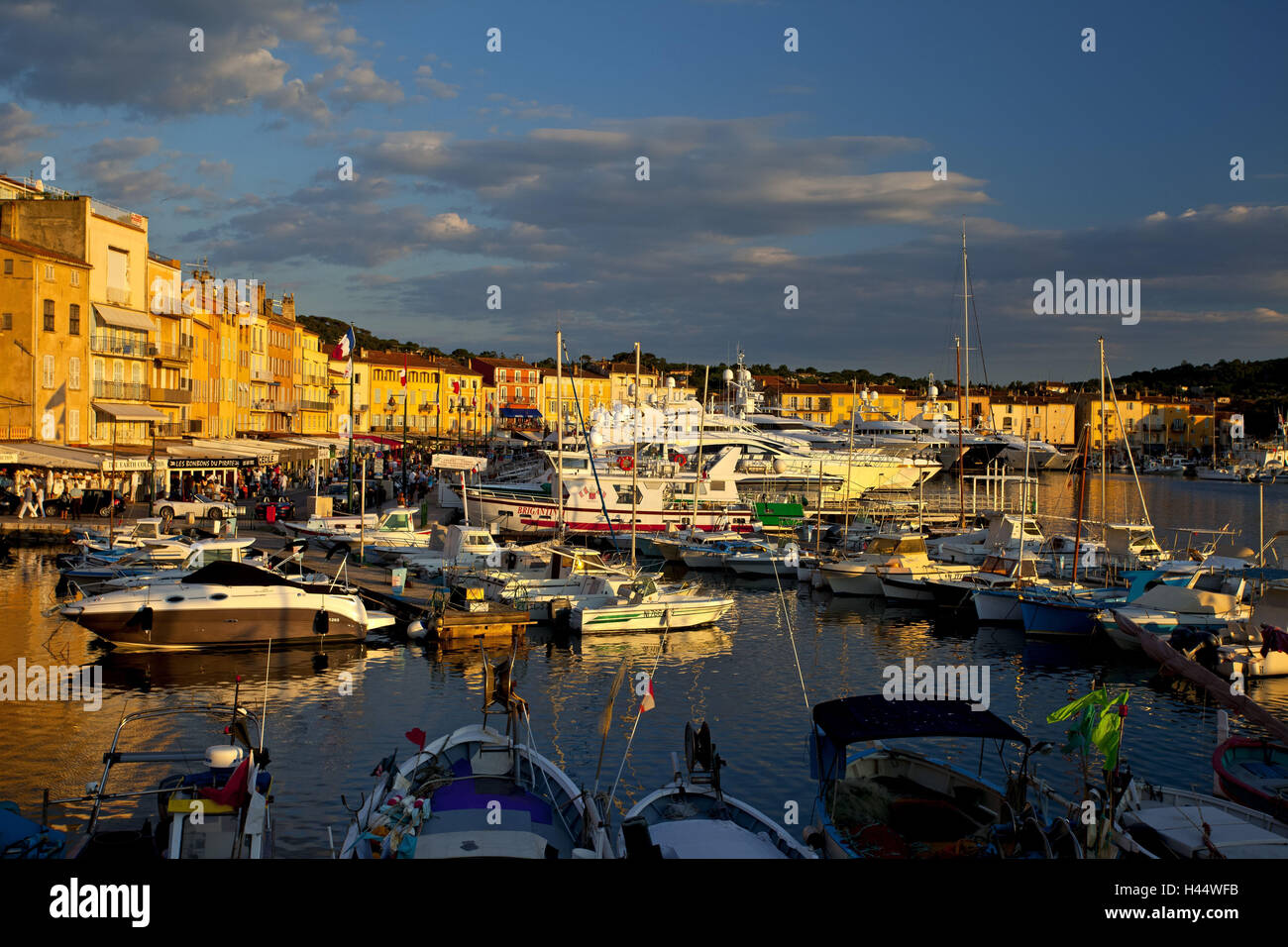 Europe, the South France, Cote d'Azur, St. Tropez, harbour, sundown ...
