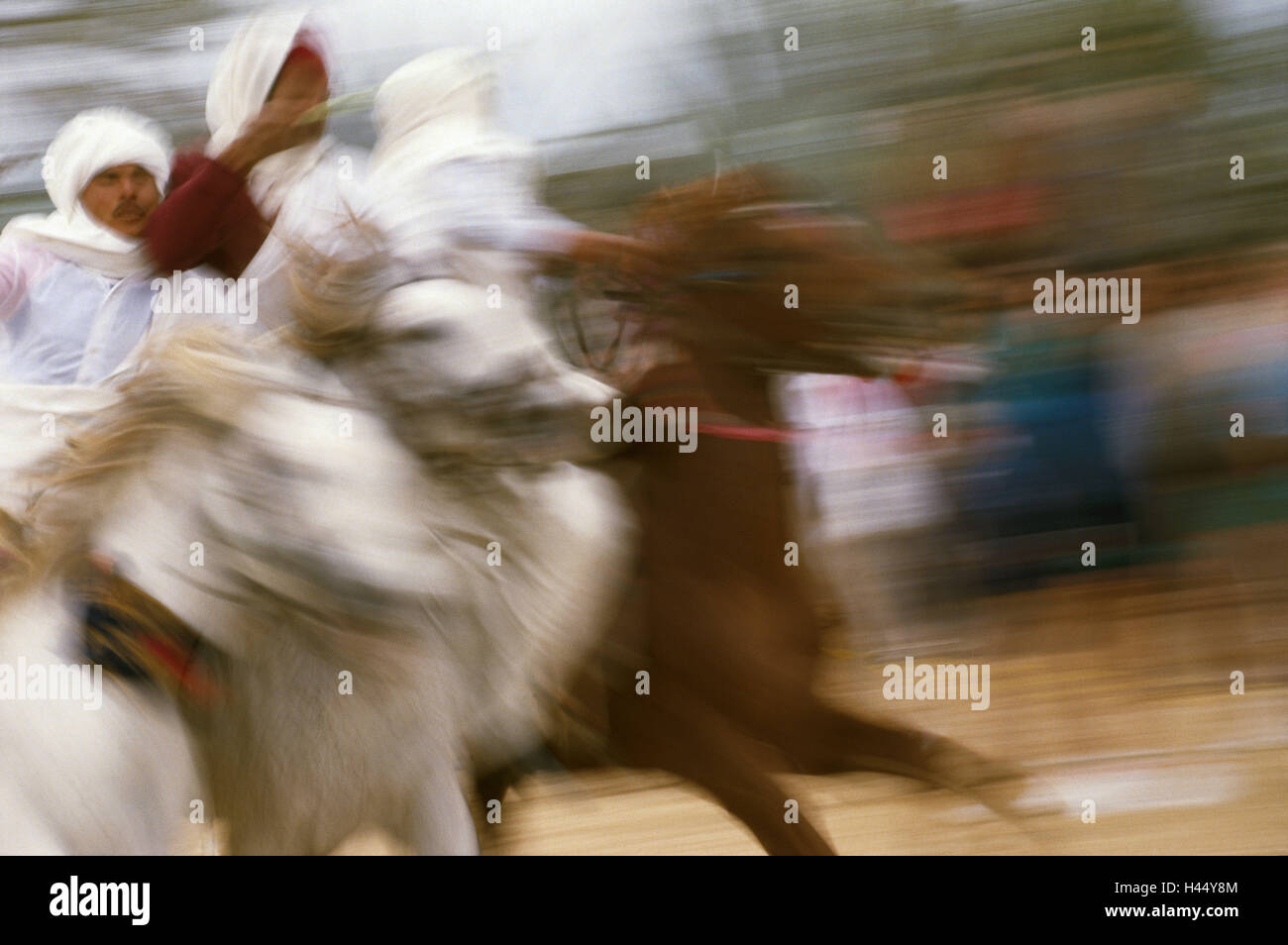 Horse races, riders, turban, detail,,  Fuzziness, no models release,  Rider games, men, riding, match, show fight, horses, gallop, dynamics, speed, contest, enjoyments, Reitsport,, Stock Photo