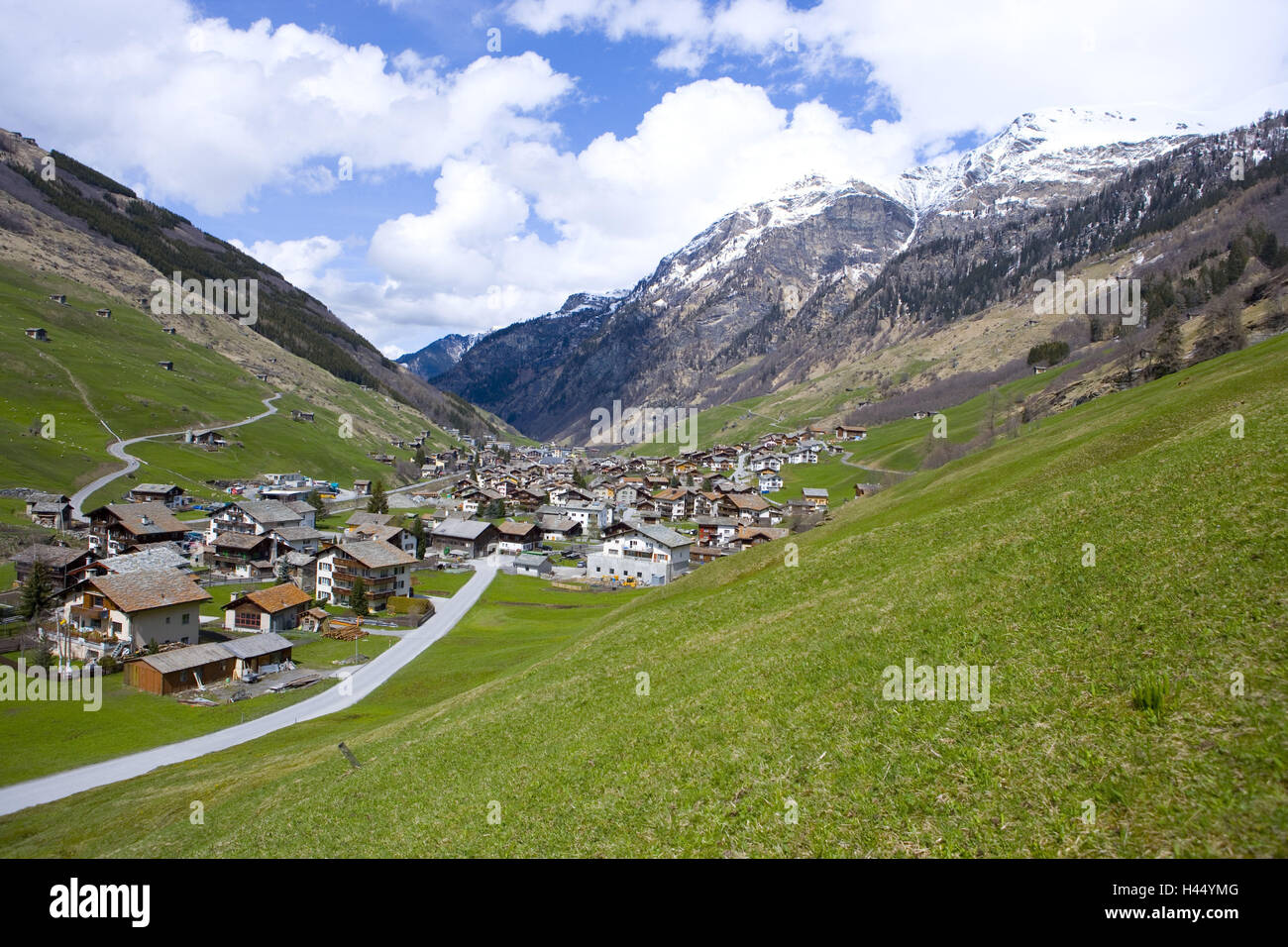 Switzerland, Graubuenden, Valsertal, Vals, local view, Stock Photo