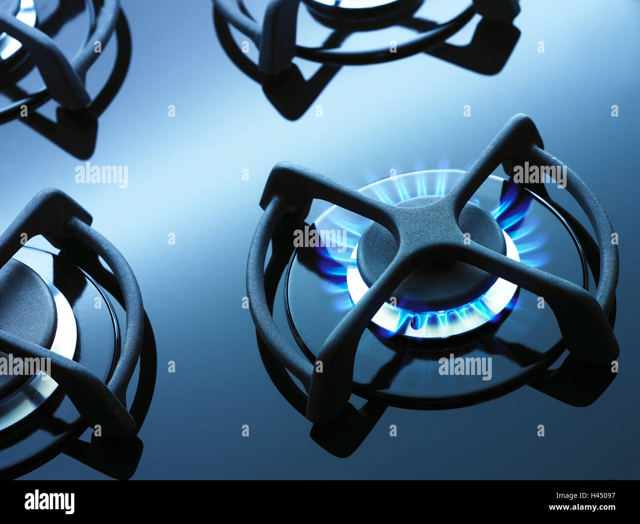 Gas range, flame, detail Stock Photo Alamy