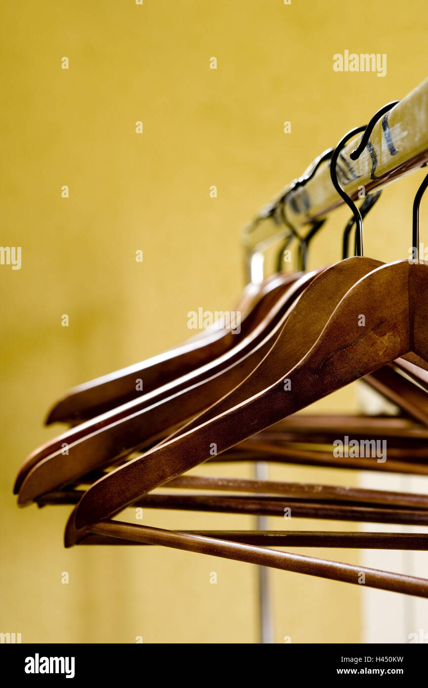 Cloakroom, coat hanger, close-up, Stock Photo