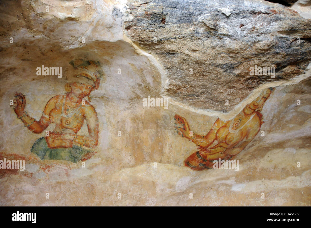 Sri Lanka, Sigiriya, cliff face, painting Stock Photo Alamy