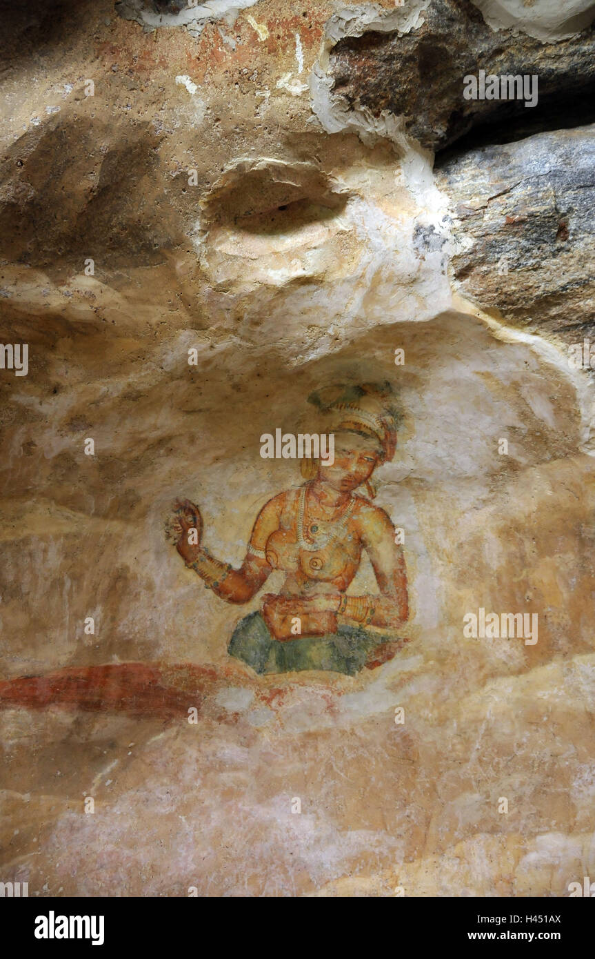 Sigiriya rock painting hi-res stock photography and images