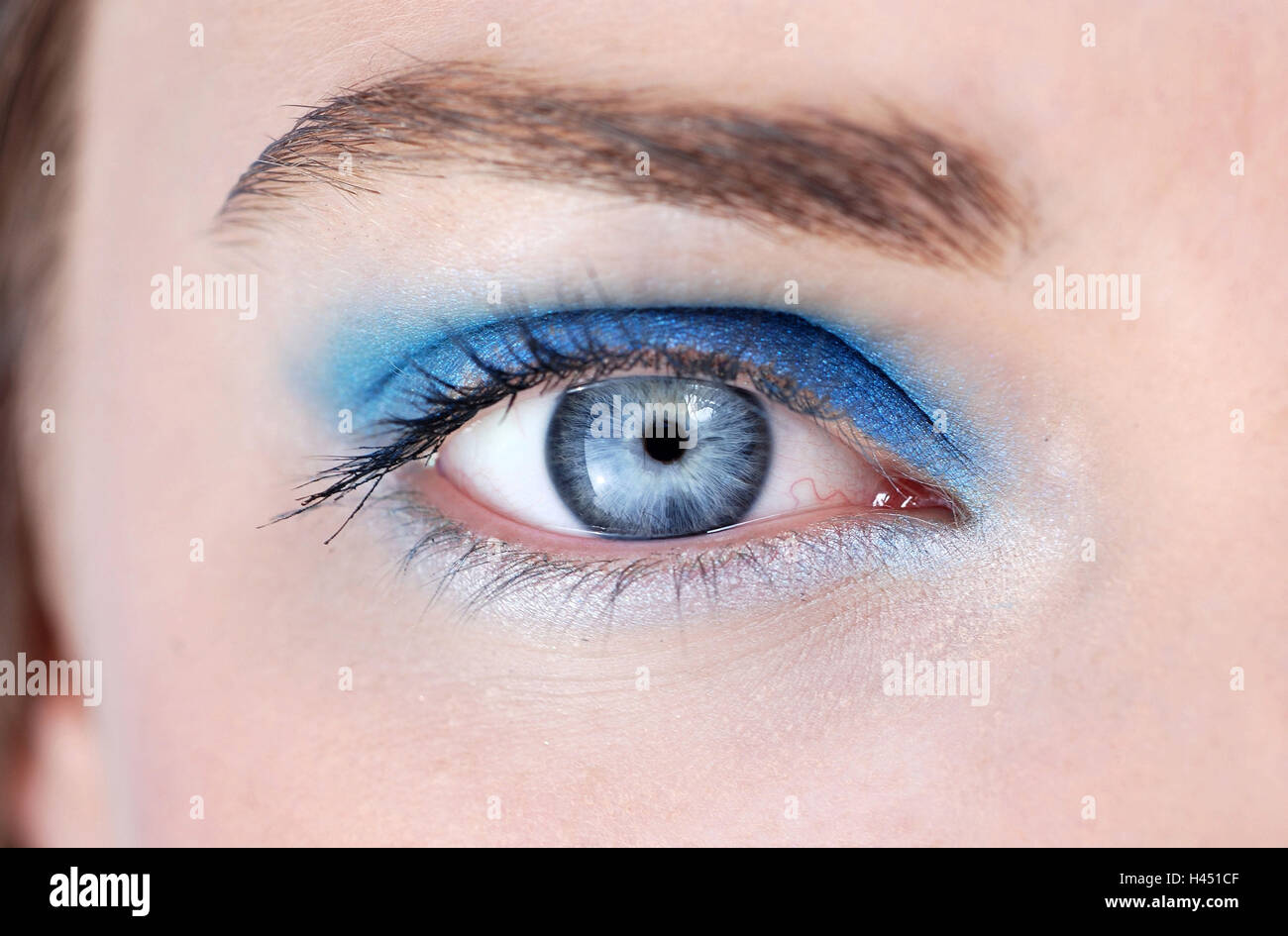Eye, made up, eye shadow, blue, Stock Photo