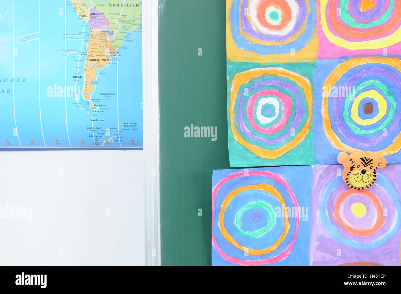 Pictures, circles, abstractly, colours, map the world, notice board, Stock Photo