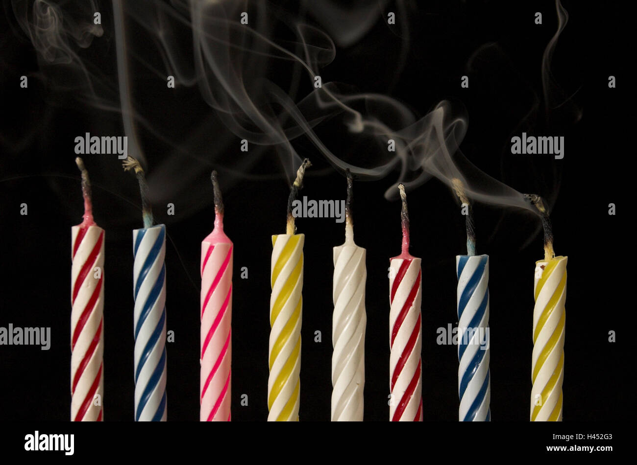 Birthday candles, blown out, detail, Stock Photo