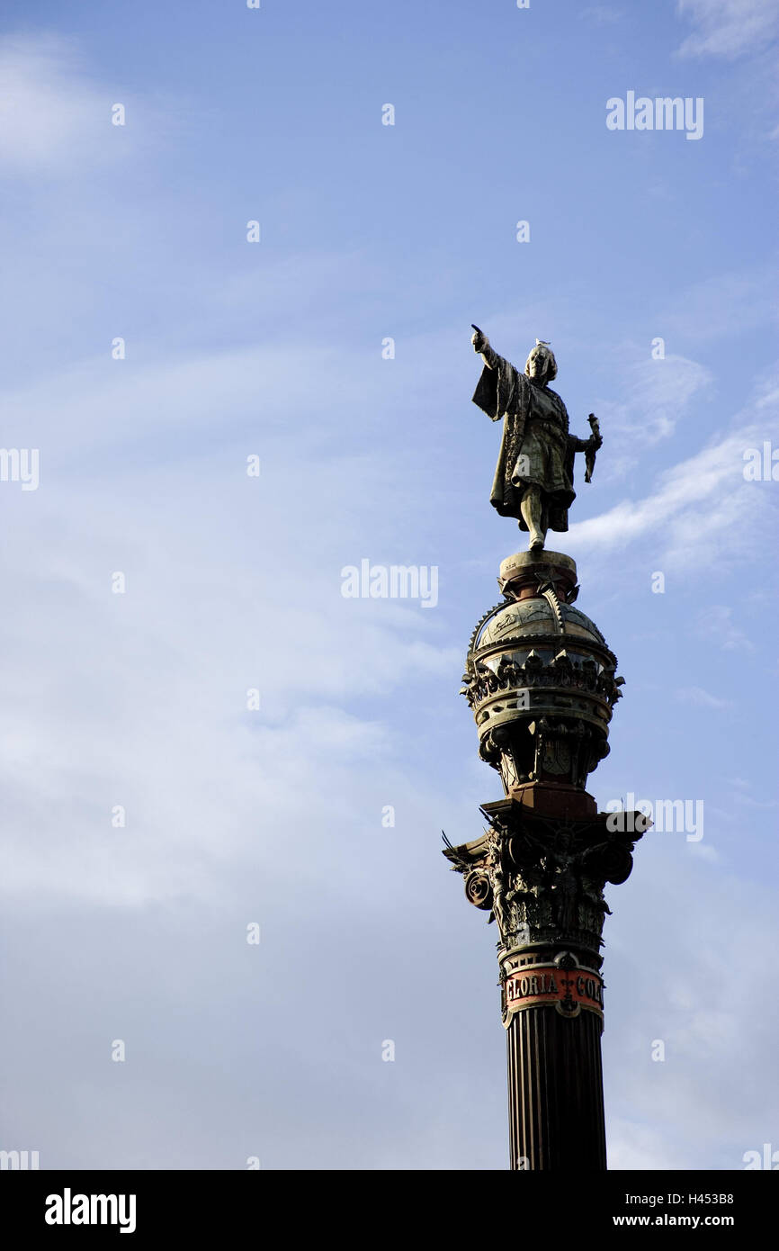 Spain, Barcelona, Columbus column, detail Stock Photo - Alamy