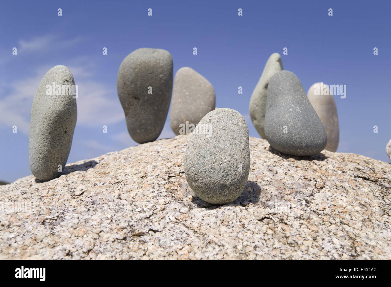 Granite rocks, stones, raised, conception, balance, balance, rock, stone, granite, geology, Around, pebble, on each other, unison, forms, harmony, nature, bile lump, stacked, country kind, nature forms, detail, rest, Zen, icon, esotericism, balance, hardness, stability, lability, Stock Photo