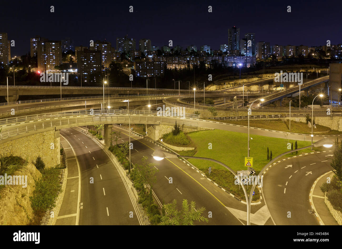 Beautiful road bridges night in hi-res stock photography and images - Alamy