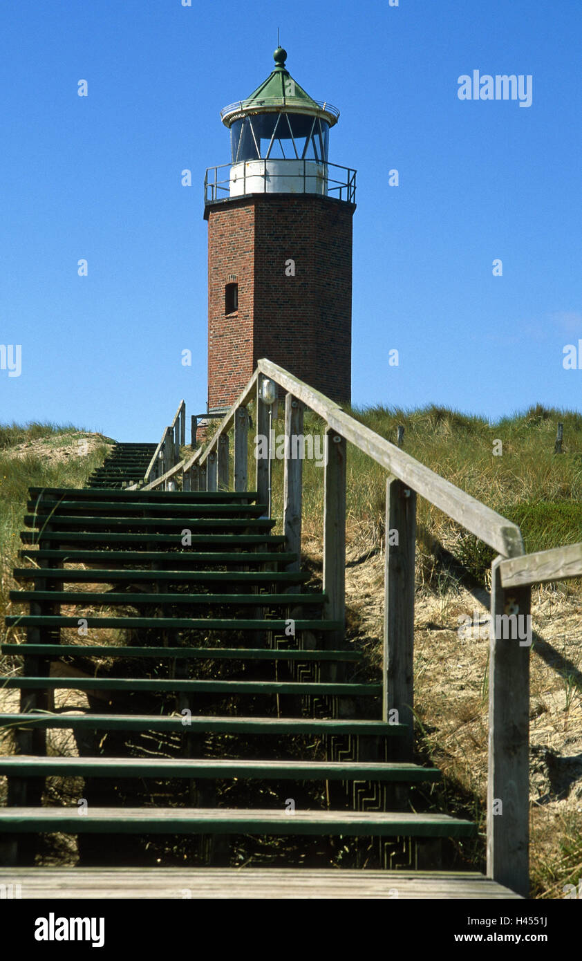 Germany, Schleswig - Holstein, island Sylt, Kampen, lighthouse, across ...
