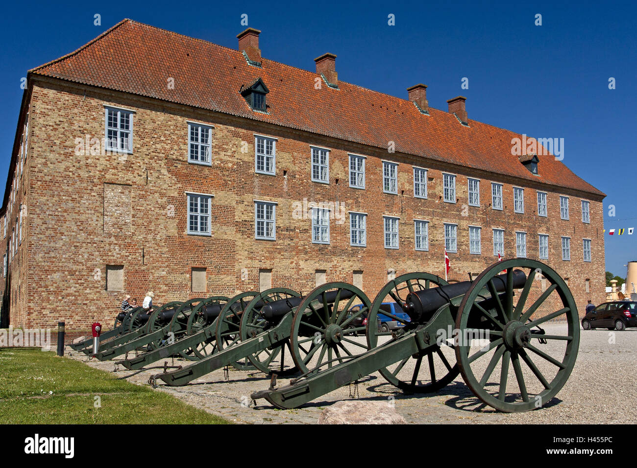 Denmark, Jutland, Sonderborg, castle, exterior, cannons, Stock Photo