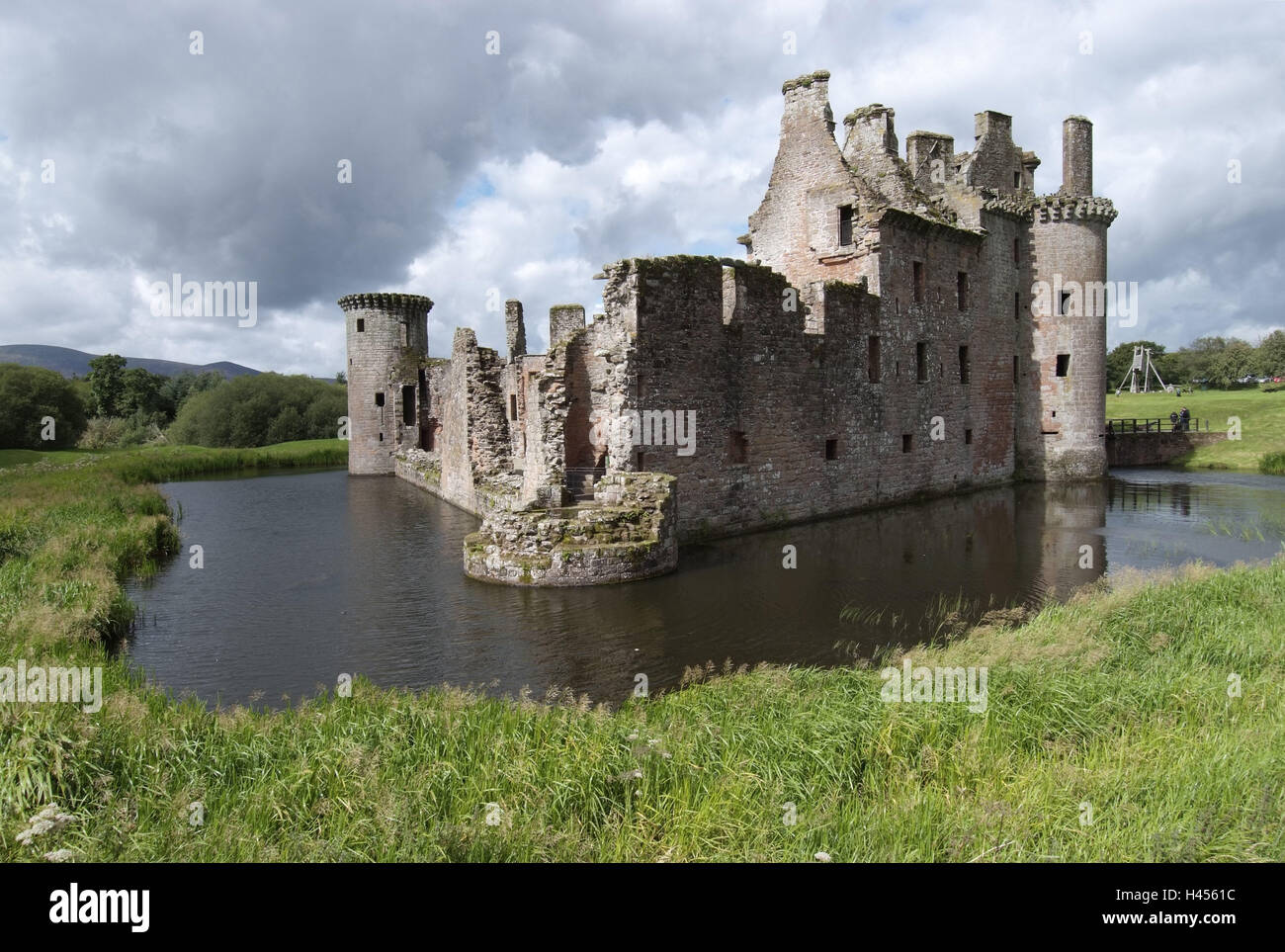 Great Britain, Scotland, Lowlands, Caerlaverock Castle, Stock Photo