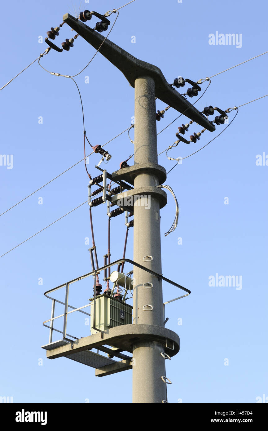 Power supply line, detail, Stock Photo
