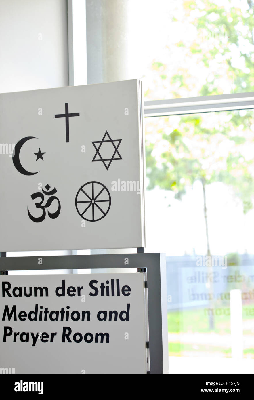 Hint to a prayer room for all religions, Stock Photo