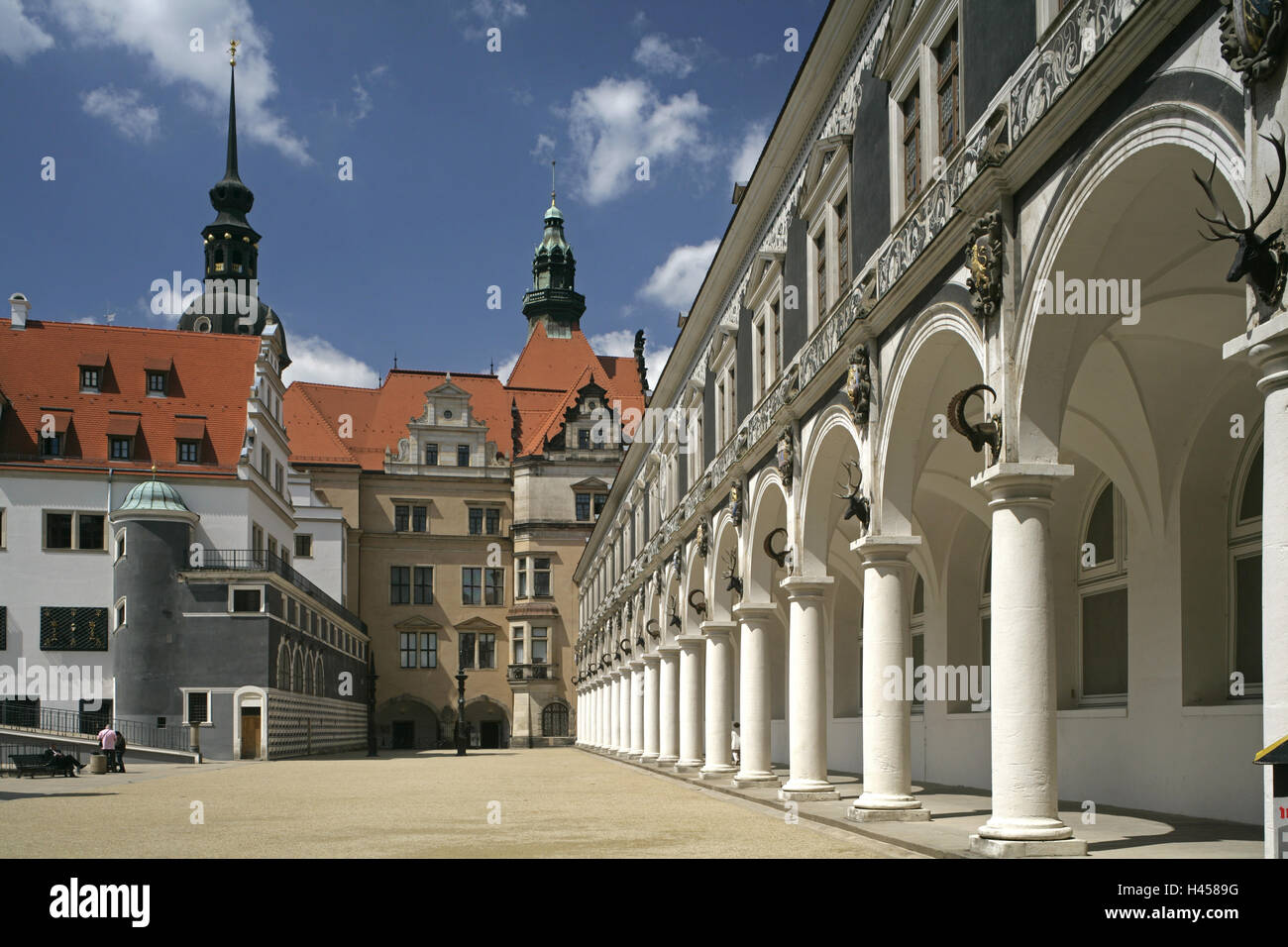 Germany, Saxony, Dresden, stable court, long walk Stock Photo