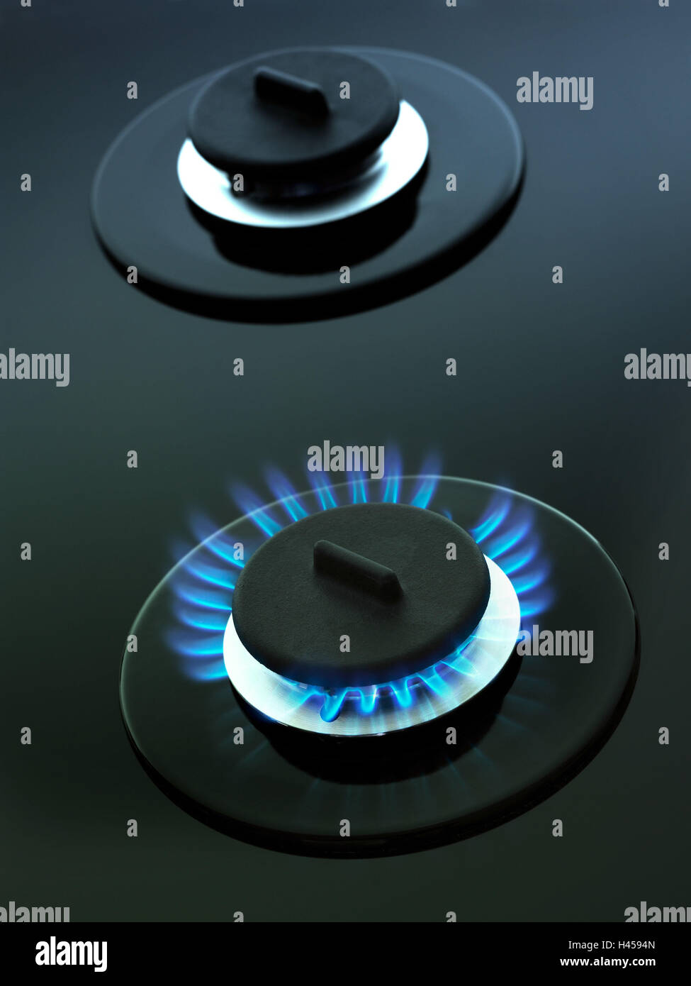 Gas range, flame, detail Stock Photo Alamy