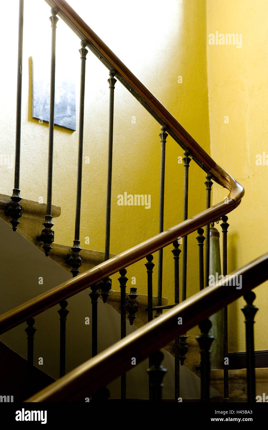 Stairwell, banister, Stock Photo