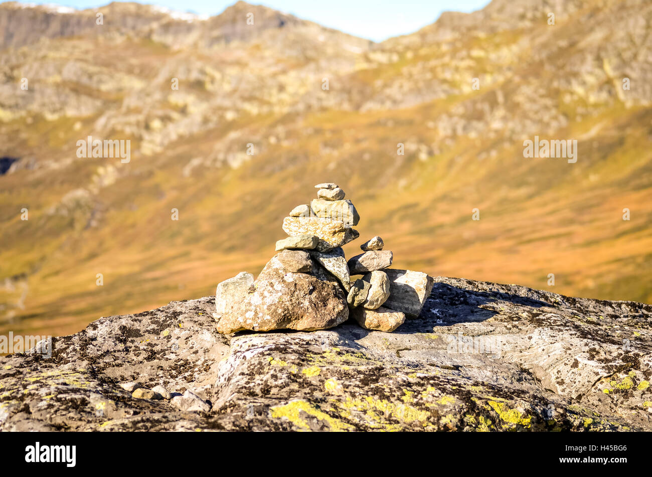 pile of rocks in sunny autumn landscape Stock Photo - Alamy