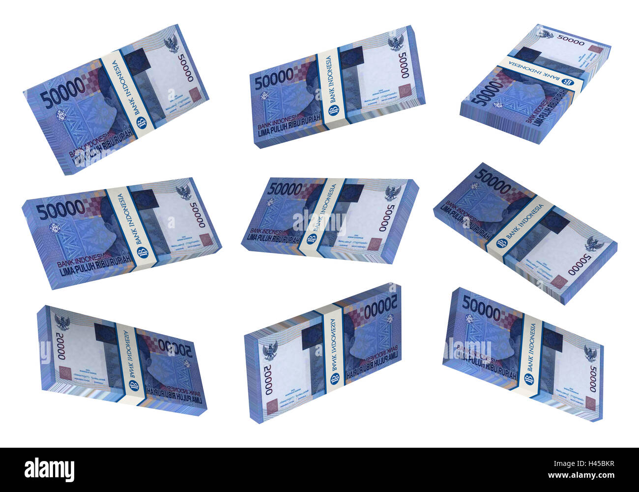 3D Indonesian rupiah money white background Stock Photo - Alamy