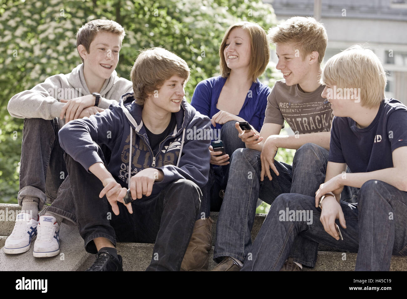Teenager, happy, group picture Stock Photo Alamy
